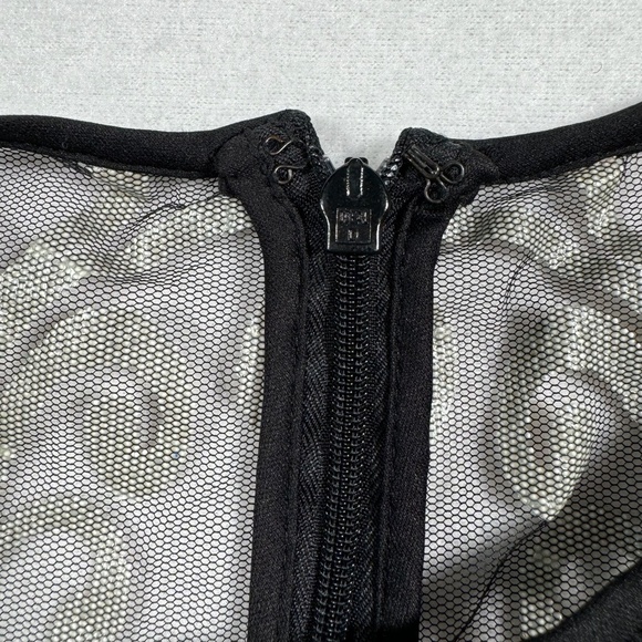 Adrianna Papell Hailey Cap Sleeve Beaded Mini Dress Womens Size 12 Black White - Picture 12 of 14